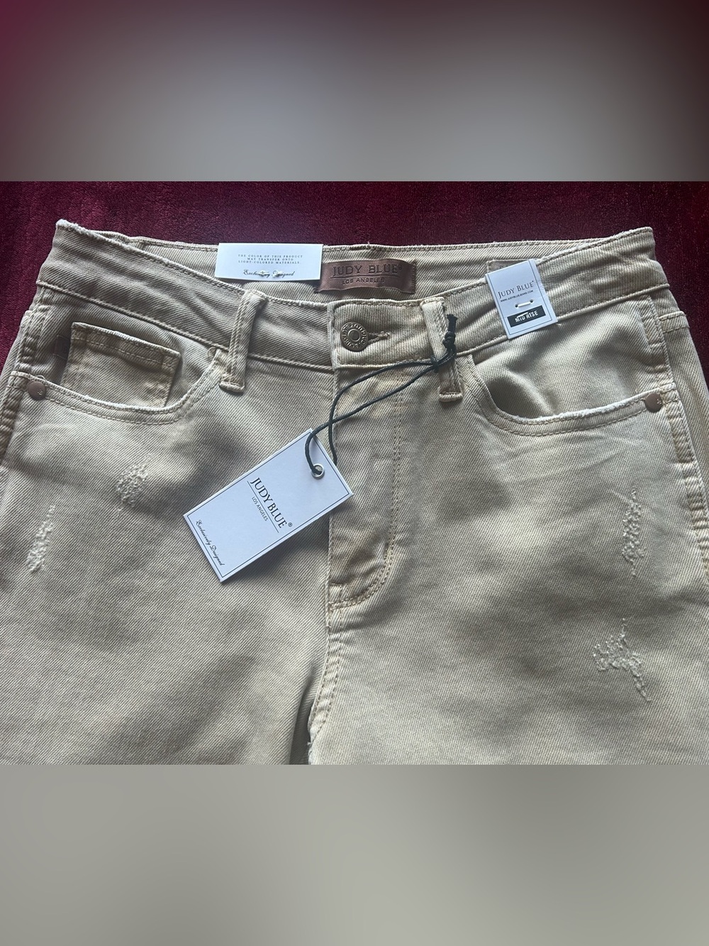 Judy Blue Golden Tan Mid Rise Stretch Denim Boot Cut Jeans New - Picture 4 of 7